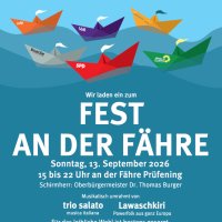 Das diejährige Plakat zum Fest an der Fähre - Bunt wie die Koalition